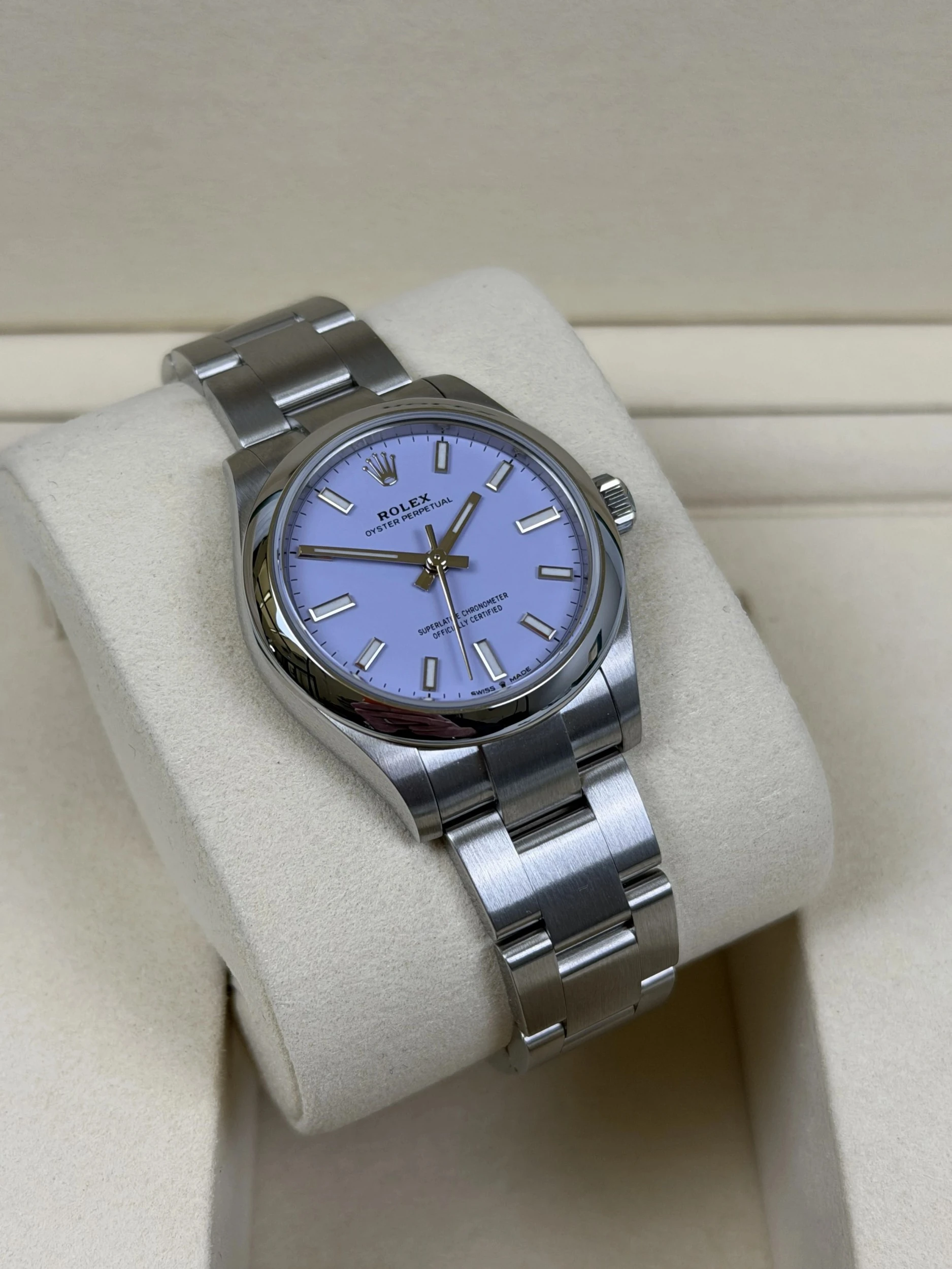2025 ROLEX OYSTER PERPETUAL 31MM STAINLESS STEEL 277200 LAVENDER DIAL