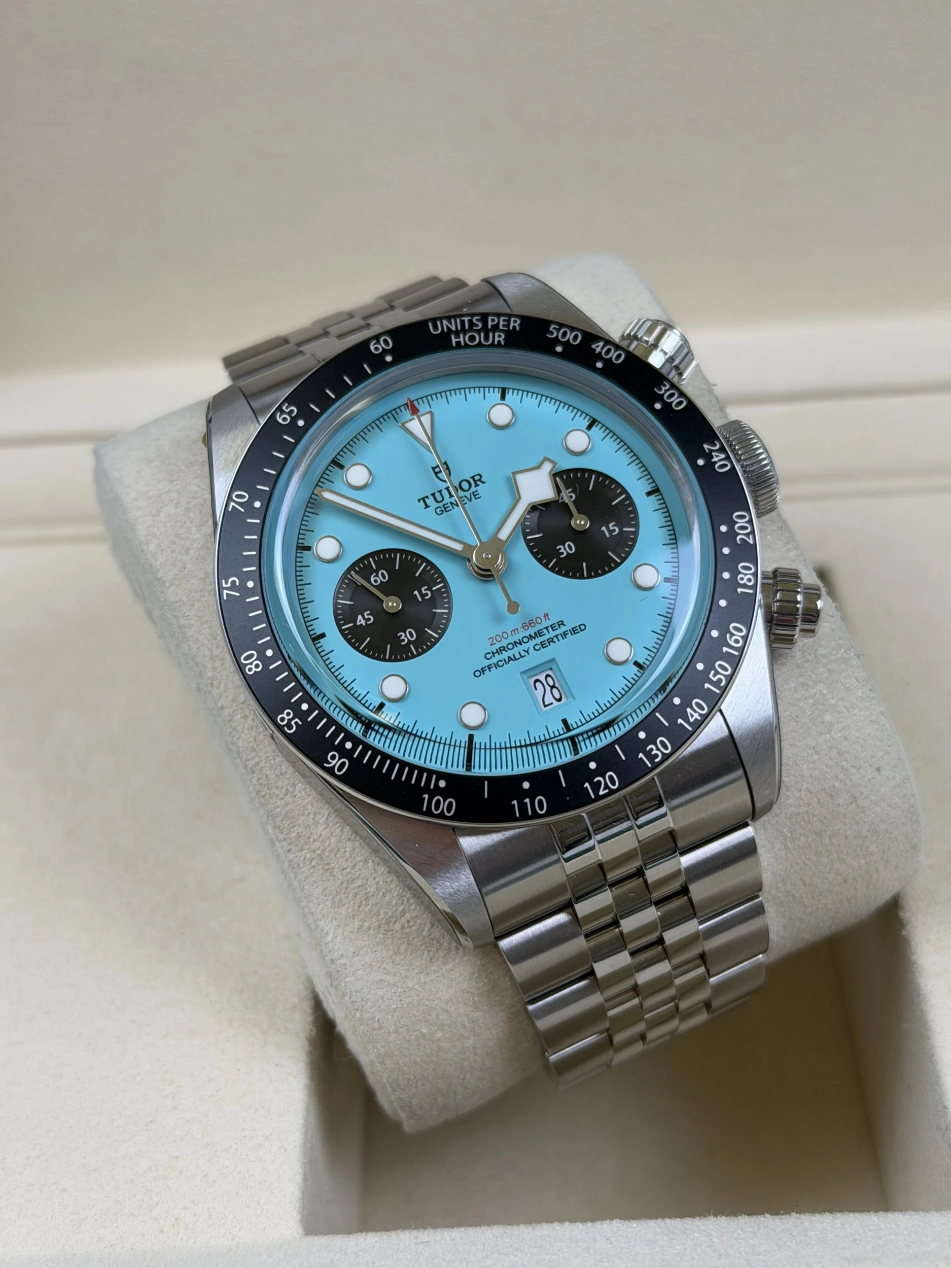 2025 TUDOR BLACK BAY CHRONO 41MM STAINLESS STEEL 79360N "FLAMINGO BLUE"