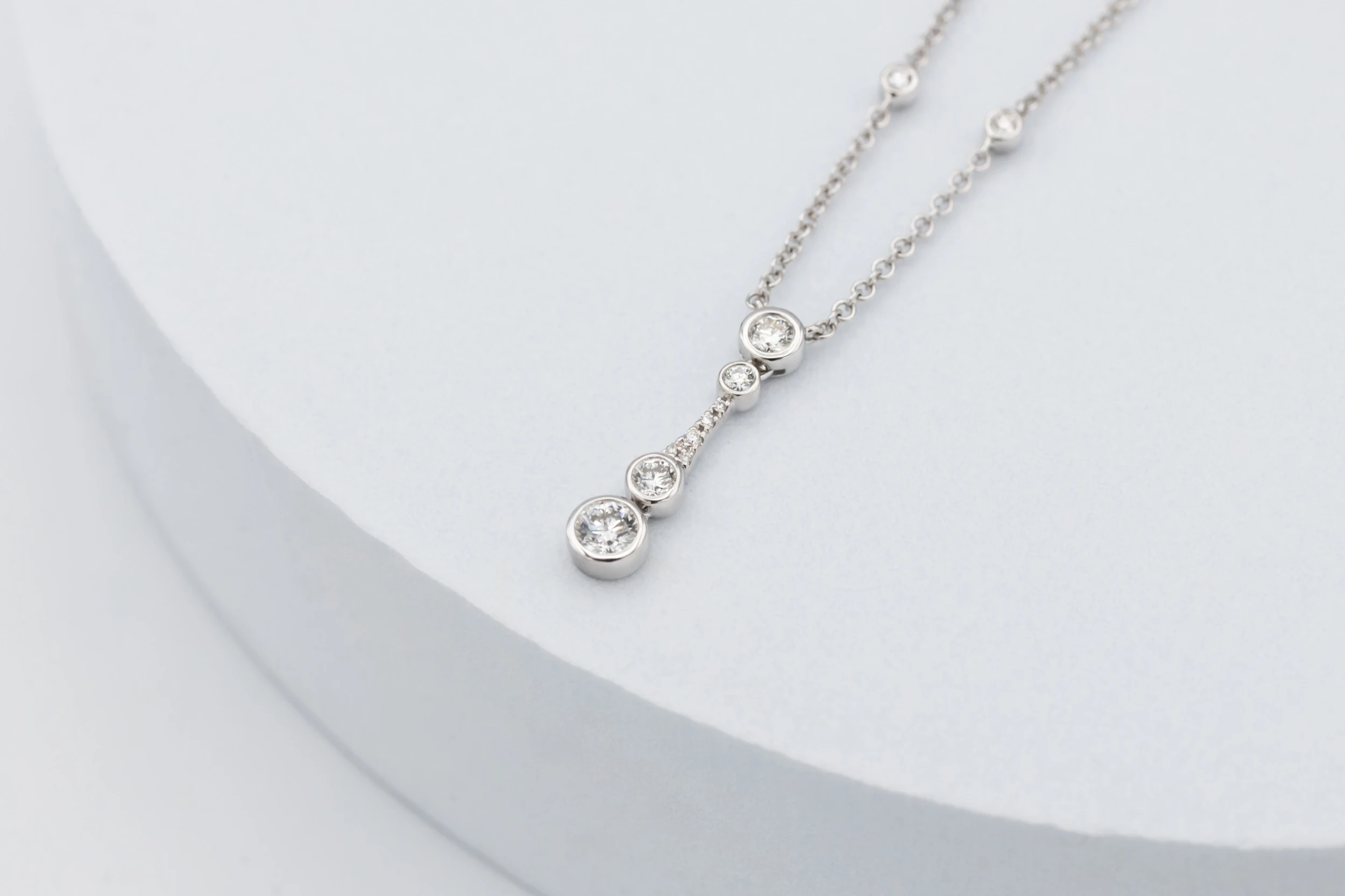 18ct White Gold 0.56ct Diamond Drop Necklace