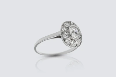 Platinum 1.00ct Vintage Diamond Engagement Ring Size M