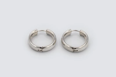 9ct White Gold Huggie Hoop Earrings
