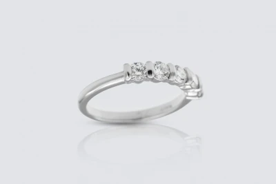 Platinum 0.70ct Diamond Five Stone Ring Size L
