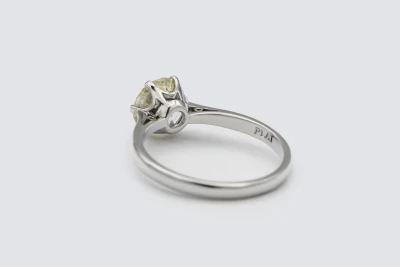 Platinum 1.44ct Brilliant Cut Diamond Engagement Ring Size M