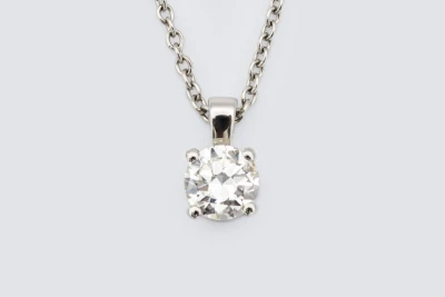 Platinum 0.65ct Diamond Pendant Necklace