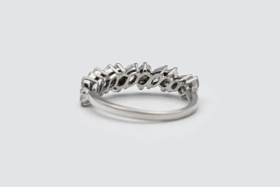 18ct White Gold 2.25ct Marquise and Brilliant Cut Diamond Ring Size S