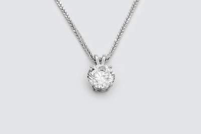 18ct White Gold 4.43ct Diamond Solitaire Necklace