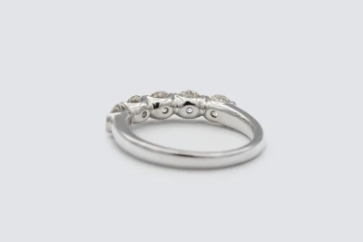 18ct White Gold 1.22ct Diamond Five Stone Wedding Band Size M