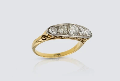 18ct Yellow Gold 1.20ct Five Stone Diamond Ring H SI Size S