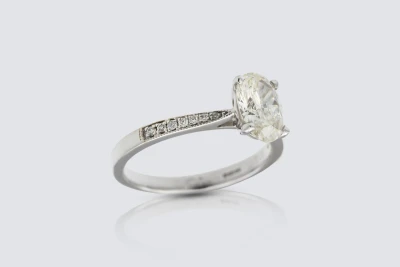 18ct White Gold 1.17ct Diamond Engagement Ring Size L