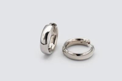 9ct White Gold Huggie Hoop Earrings